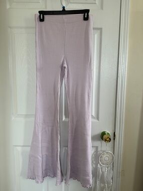 Aerie Lavender Ribbed Flared Leggings